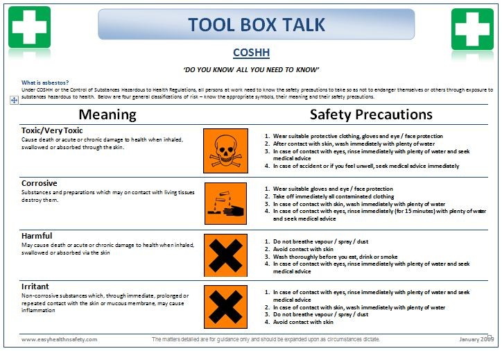 Tool Box Talk 1 Hughes Health And Safety